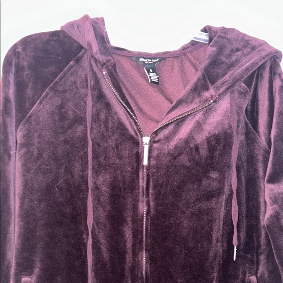 Kenneth Cole Dark Purple Hooded Full Zip Front Jacket Small - Picture 1 of 16